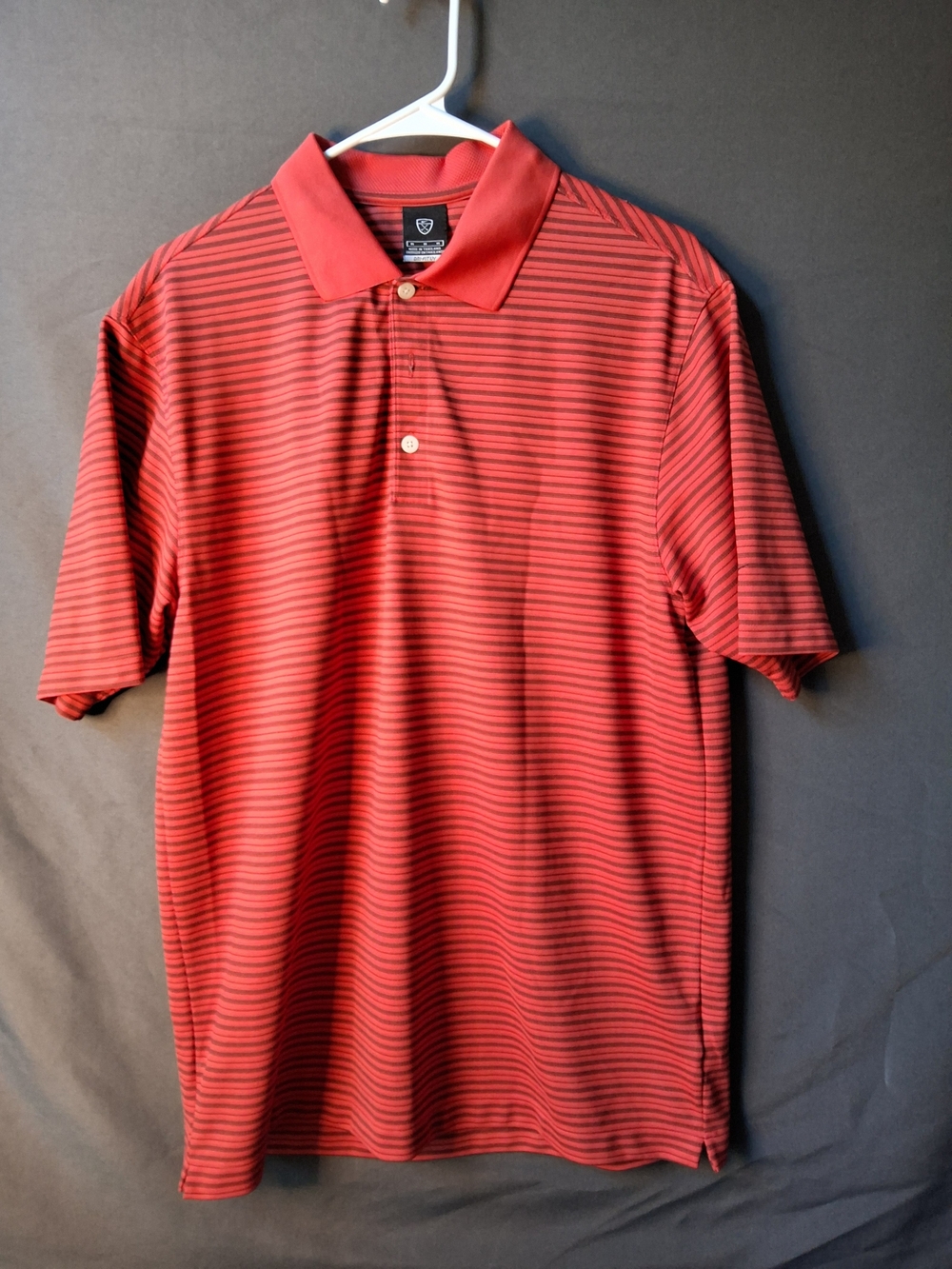 Nike Men's Orange Striped Polo Golf Shirt